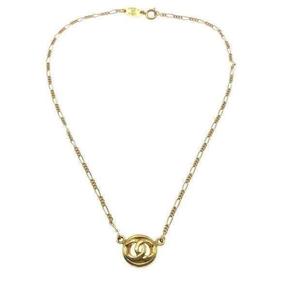 Chanel Medallion Charm Gold Chain Pendant Necklace - Picture 1 of 10